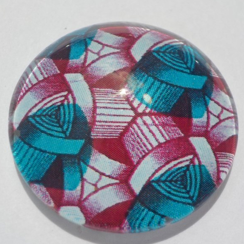 Cabochon de verre, afrique, multicolore, 25 mm,