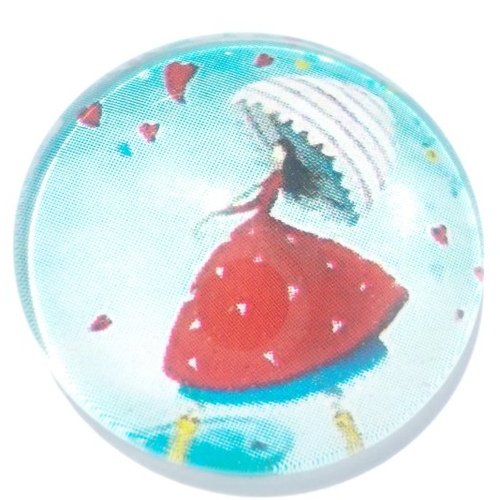 Cabochon de verre, fée, 25 mm, multicolore