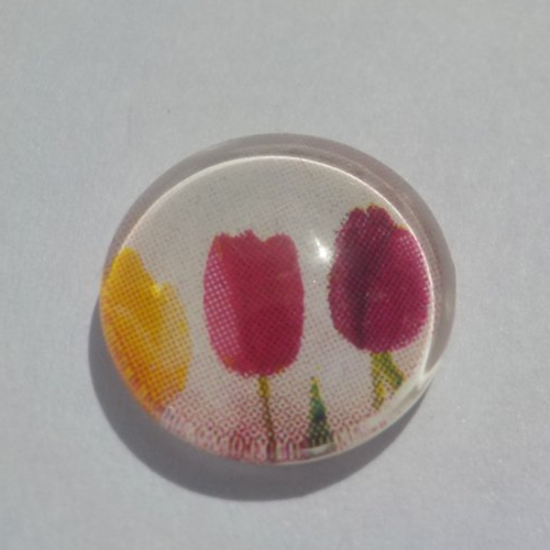 Cabochon de verre, tulipes, 12 mm,
