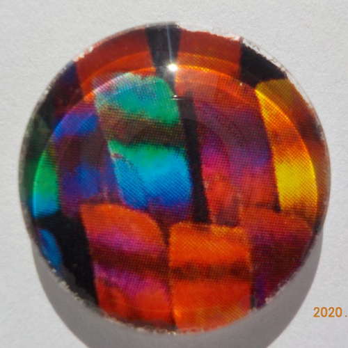 Cabochon de verre multicolore, 20 mm,