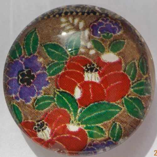 Cabochon de verre, imprimé de fleurs japonaises, 20 mm,