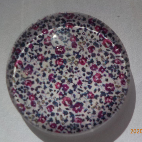 Cabochon de verre, fleurs, 20 mm,