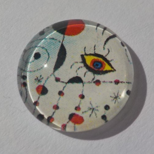 Cabochon de verre, image de peinture chat multicolore, 14 mm,
