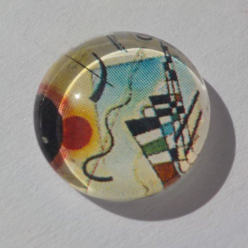 Cabochon de verre, image de peinture multicolore, 14 mm,