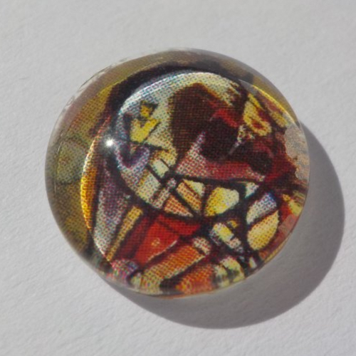 Cabochon de verre, image de peinture multicolore, 14 mm,