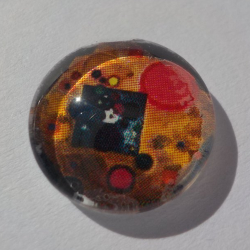 Cabochon de verre, image de peinture multicolore, 14 mm,
