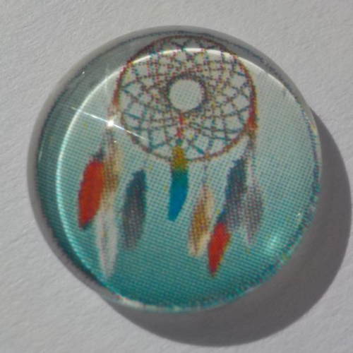 Cabochon de verre, image d'attrape rêve, bleu,14 m,