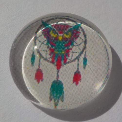 Cabochon de verre, image d'attrape rêve, vert,14 m,