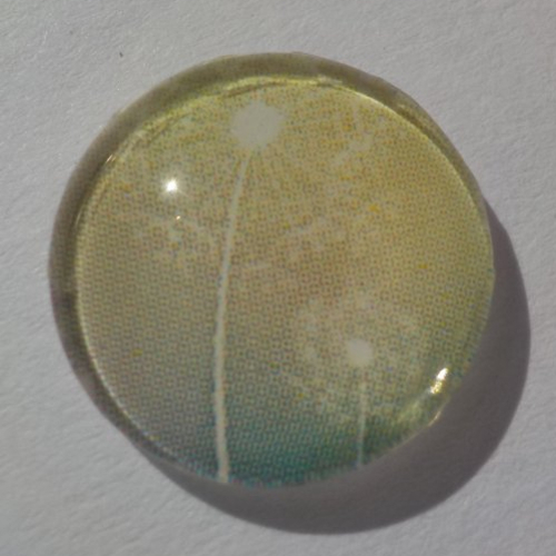 Cabochon de verre, image de fleur, bleu et blanche,14 m,