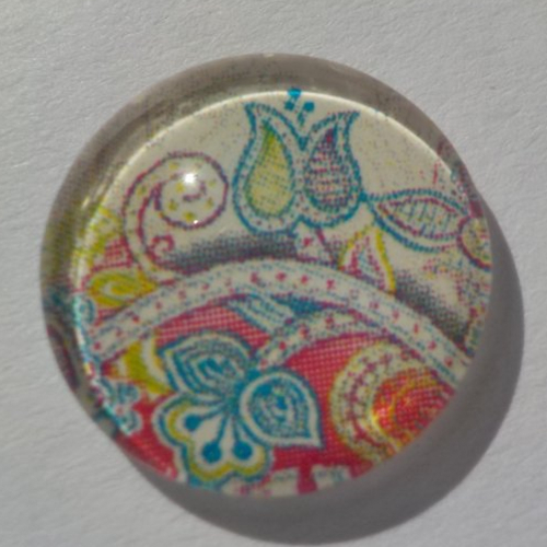 Cabochon de verre, image d'arabesques, multicolore, multicolore,14 m,