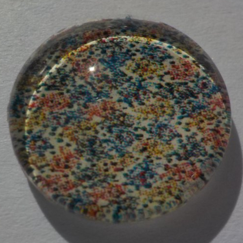 Cabochon de verre, image de fleur, liberty, bleu eau, rose brique,14 m,