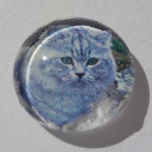 Cabochon De Verre Liberty Image De Chat Gris 14 Mm Un Grand Marche