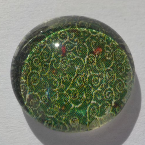 Cabochon de verre liberty, image fleurs, kaki,rouge,14 mm,