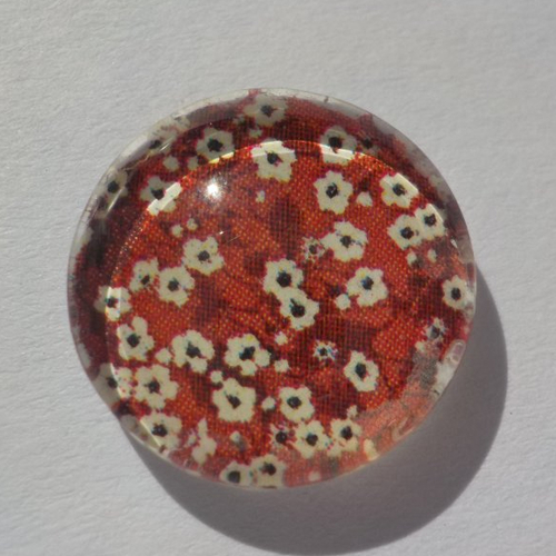Cabochon de verre, image liberty, rouge, blanc,14 m,