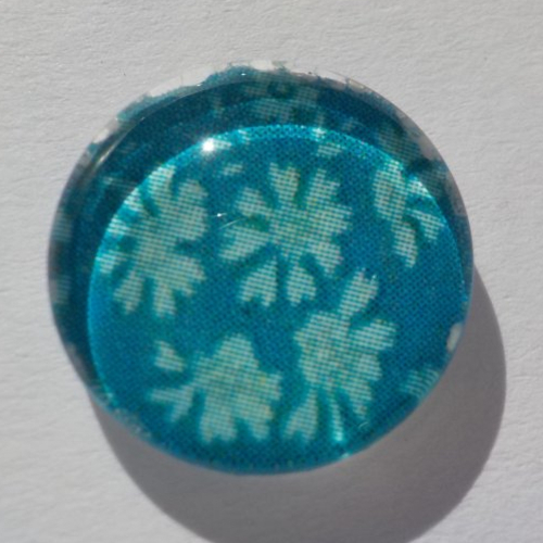 Cabochon de verre, image liberty, bleu, turquoise,14 m,