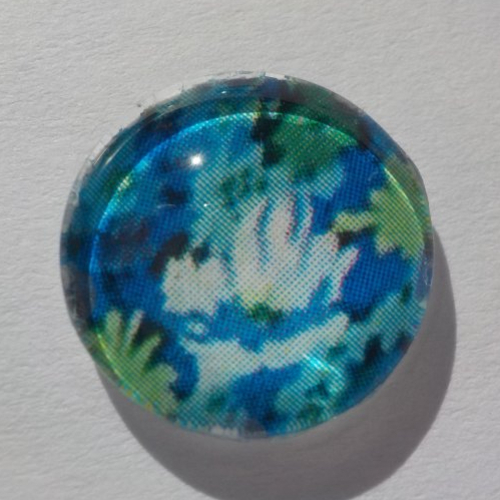 Cabochon de verre, image liberty, bleu, turquoise,14 m,