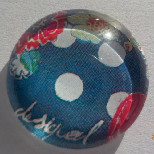 Cabochon en verre, pois, rond, en 20 mm, multicolore