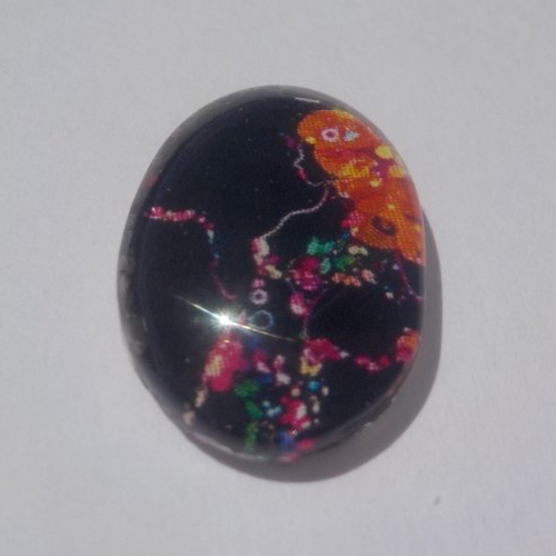 Cabochon de verre femme, ovale, 13x18 mm, verre,