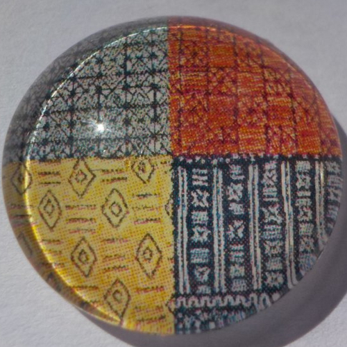 Cabochon, géométrique, 25 mm, rouille, gris,