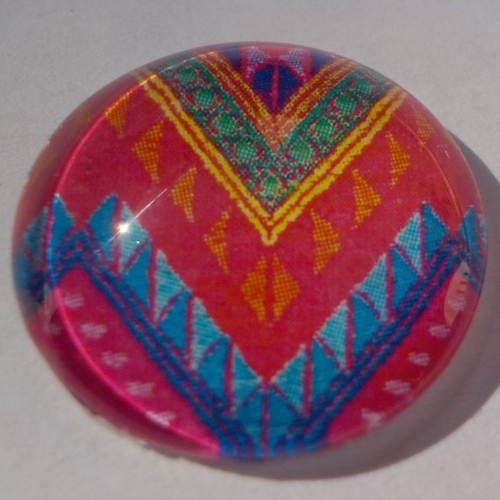 Cabochon, géométrique, 25 mm, multicolore,