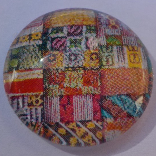Cabochon, géométrique, 25 mm, multicolore,