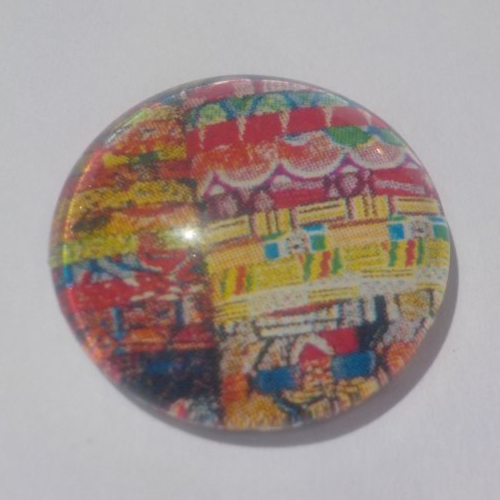 Cabochon, géométrique, 25 mm, multicolore,