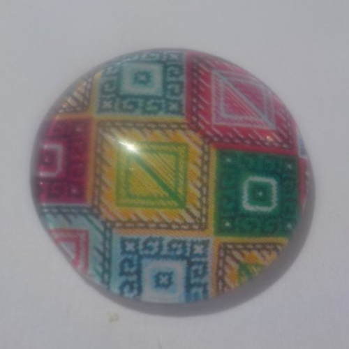 Cabochon, géométrique, 25 mm, multicolore,