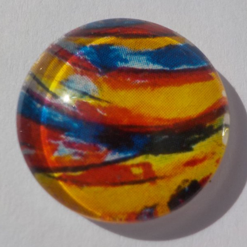 Cabochon multicolore/18 mm/confection bijoux/verre