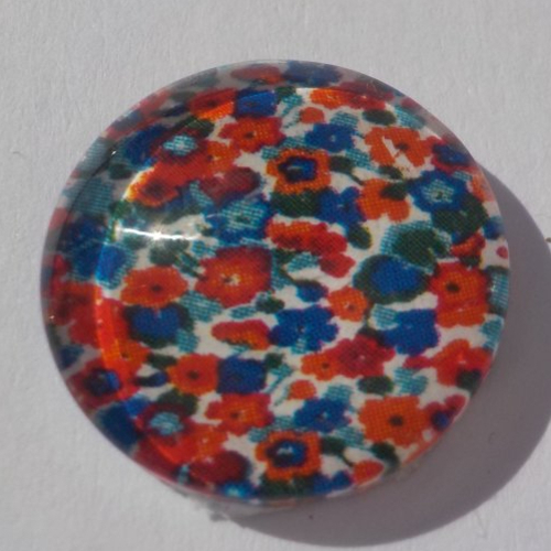 Cabochon liberty/18 mm/confection bijoux/verre/multicolore