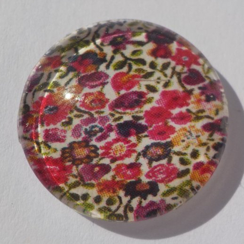Cabochon liberty/18 mm/confection bijoux/verre/mandala/multicolore