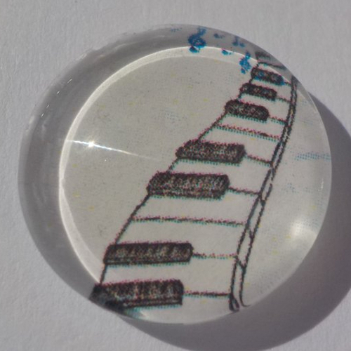 Cabochon piano/18 mm/confection bijoux/verre