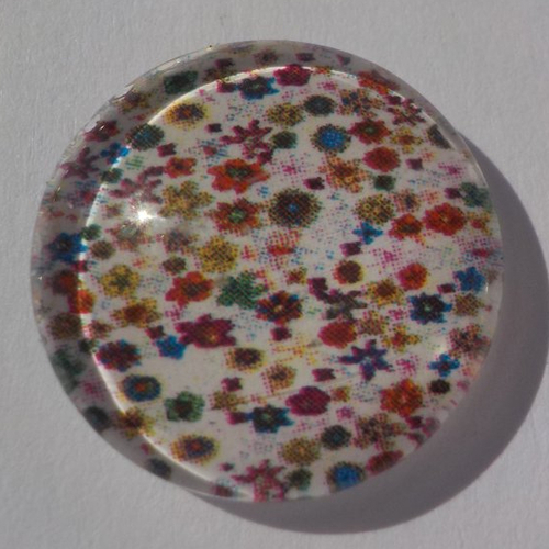 Cabochon liberty/18 mm/confection bijoux/verre