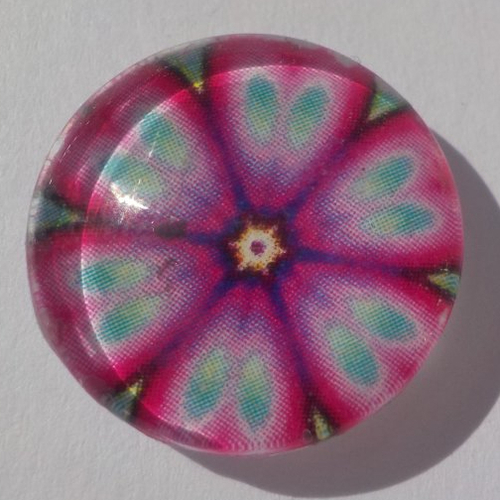 Cabochon mandala/18 mm/confection bijoux/verre/multicolore