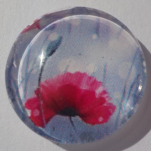 Cabochon fleur/18 mm/confection bijoux/verre/multicolore