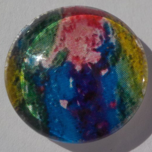Cabochon multicolore/18 mm/confection bijoux/verre