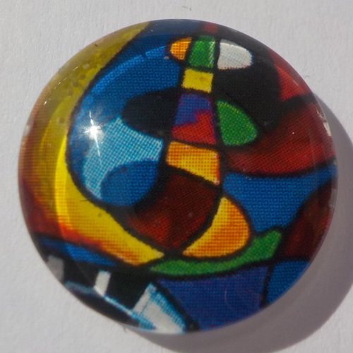 Cabochon multicolore/18 mm/confection bijoux/verre