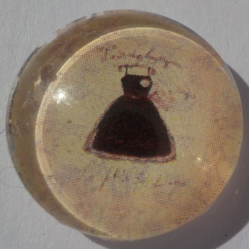 Cabochon mode/18 mm/confection bijoux/verre/beige