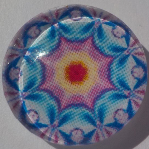 Cabochon mandala multicolore/18 mm/confection bijoux/verre