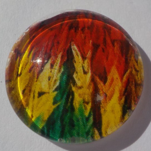 Cabochon multicolore/18 mm/confection bijoux/verre/rouge/vert/jaune