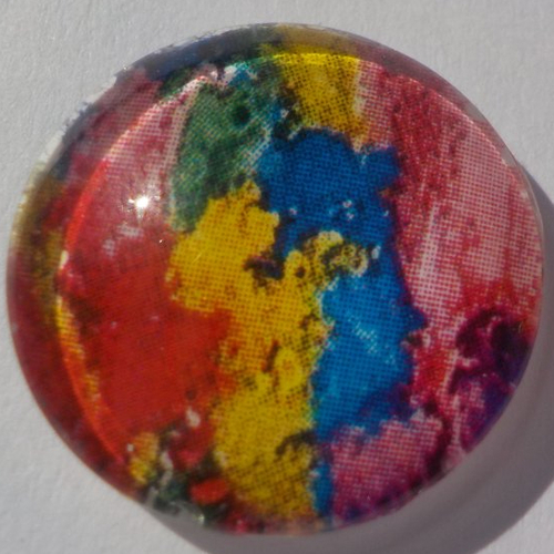 Cabochon multicolore/18 mm/confection bijoux/verre/rouge/rose/jaune/bleu
