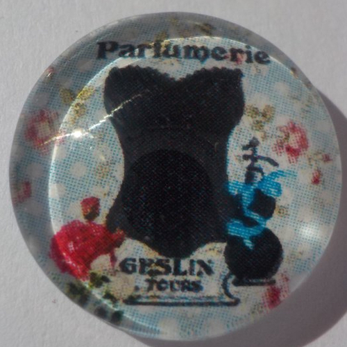 Cabochon de buste/parfum/18 mm/confection bijoux/verre/bleu/noir