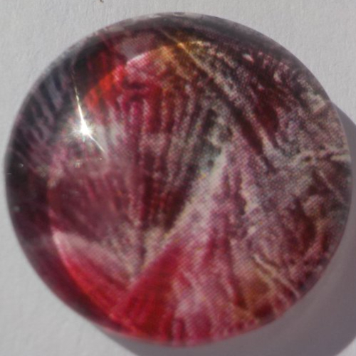 Cabochon de multicolore/18 mm/confection bijoux/verre/rouge/gris