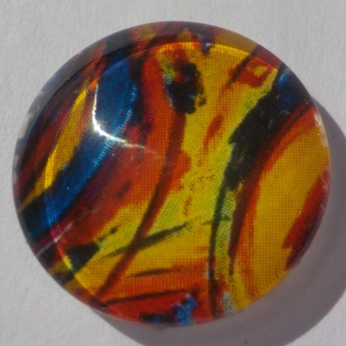 Cabochon de multicolore/18 mm/confection bijoux/verre/rouge/bleu/rose/jaune