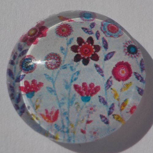 Cabochon fleurs/18 mm/confection bijoux/verre/