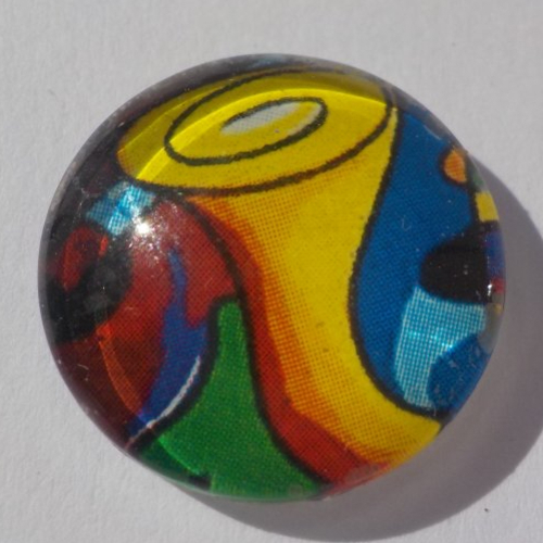 Cabochon multicolore/18 mm/confection bijoux/verre/