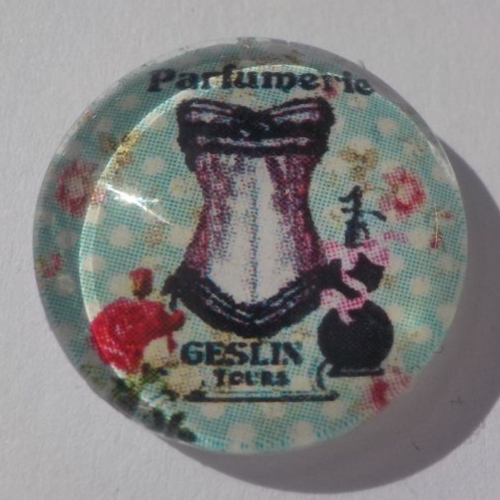 Cabochon buste/18 mm/confection bijoux/verre/blanc/noir/vert