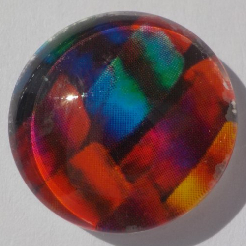 Cabochon/18 mm/confection bijoux/verre/multicolore