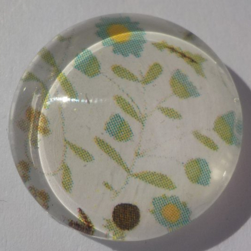 Cabochon fleurs/18 mm/confection bijoux/verre/