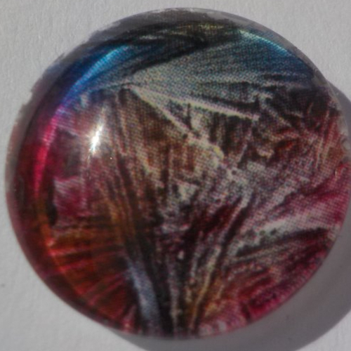 Cabochon/18 mm/confection bijoux/verre/rouge/gris/blanc, bleu
