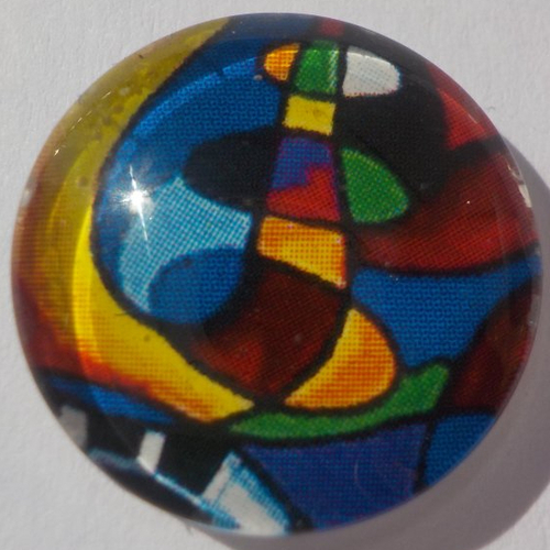 Cabochon multicolore/18 mm/confection bijoux/verre/